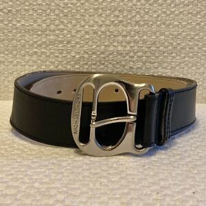 Michael Kors Black Leather Belt Unisex Medium ( 34") #553811 Business Casual